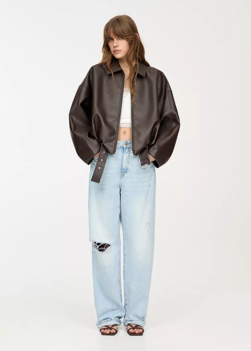 ELSENYA — Romy Belted Leather Jacket
