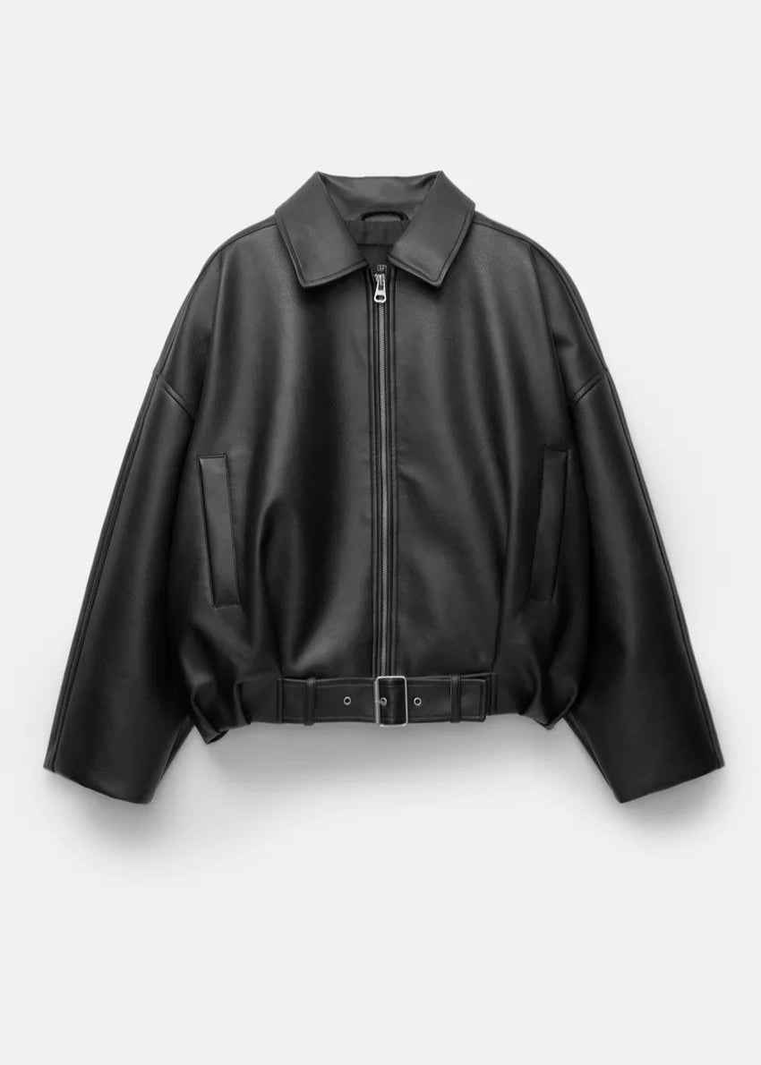 ELSENYA — Romy Belted Leather Jacket