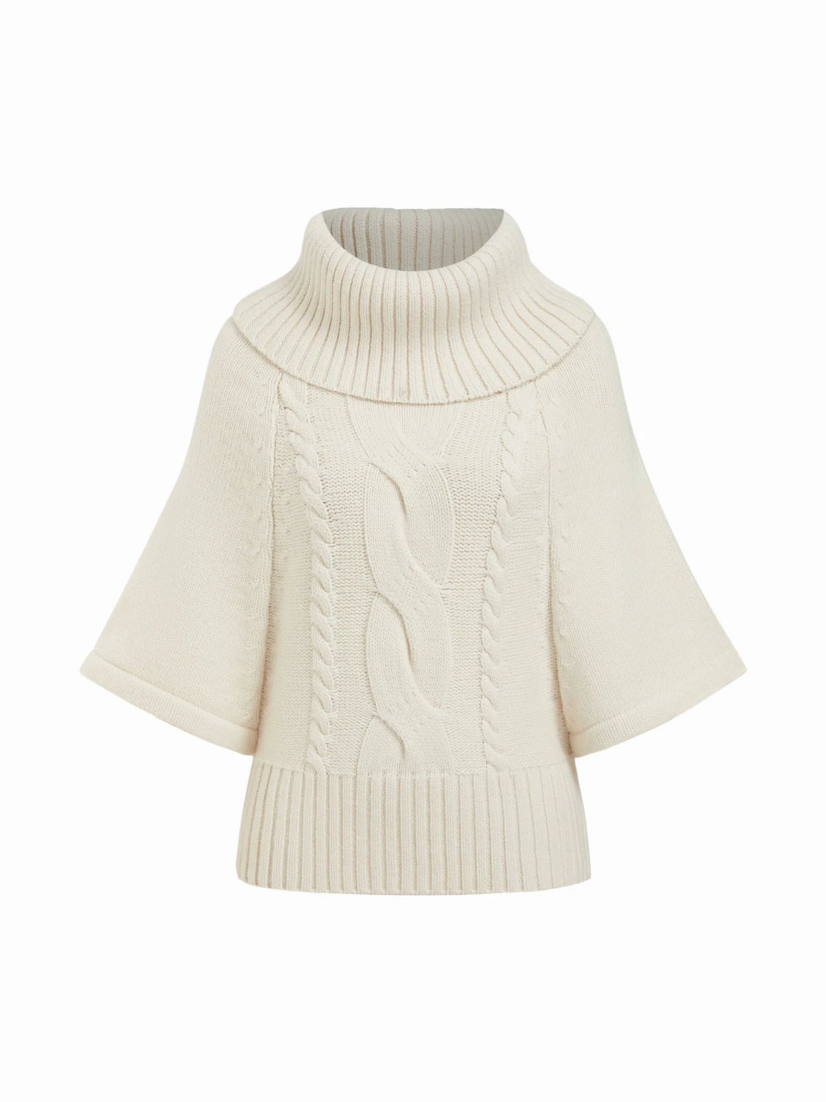 Capucine sweater in white, flat front view