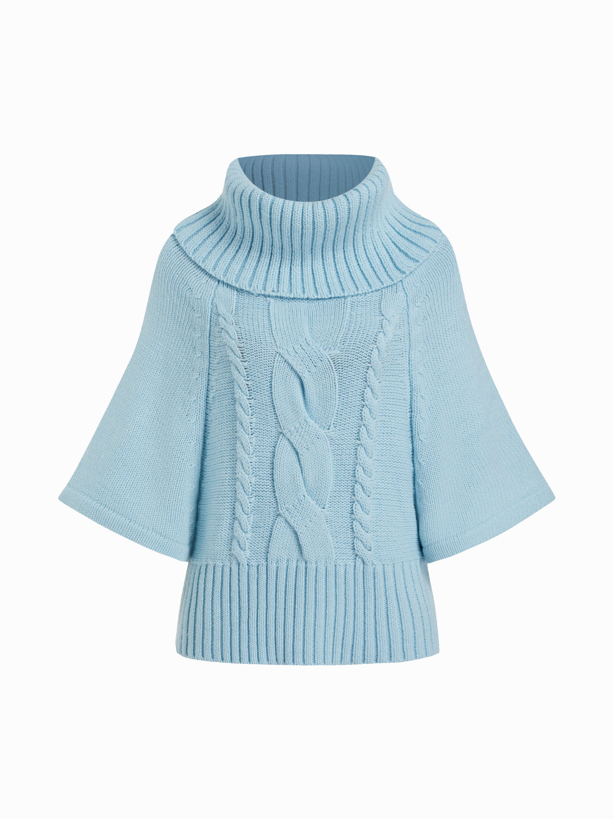 Capucine sweater in light blue, flat front view