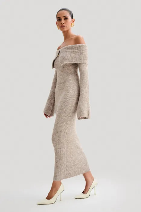 ELSENYA — Héloïse Off-Shoulder Knit Midi Dress
