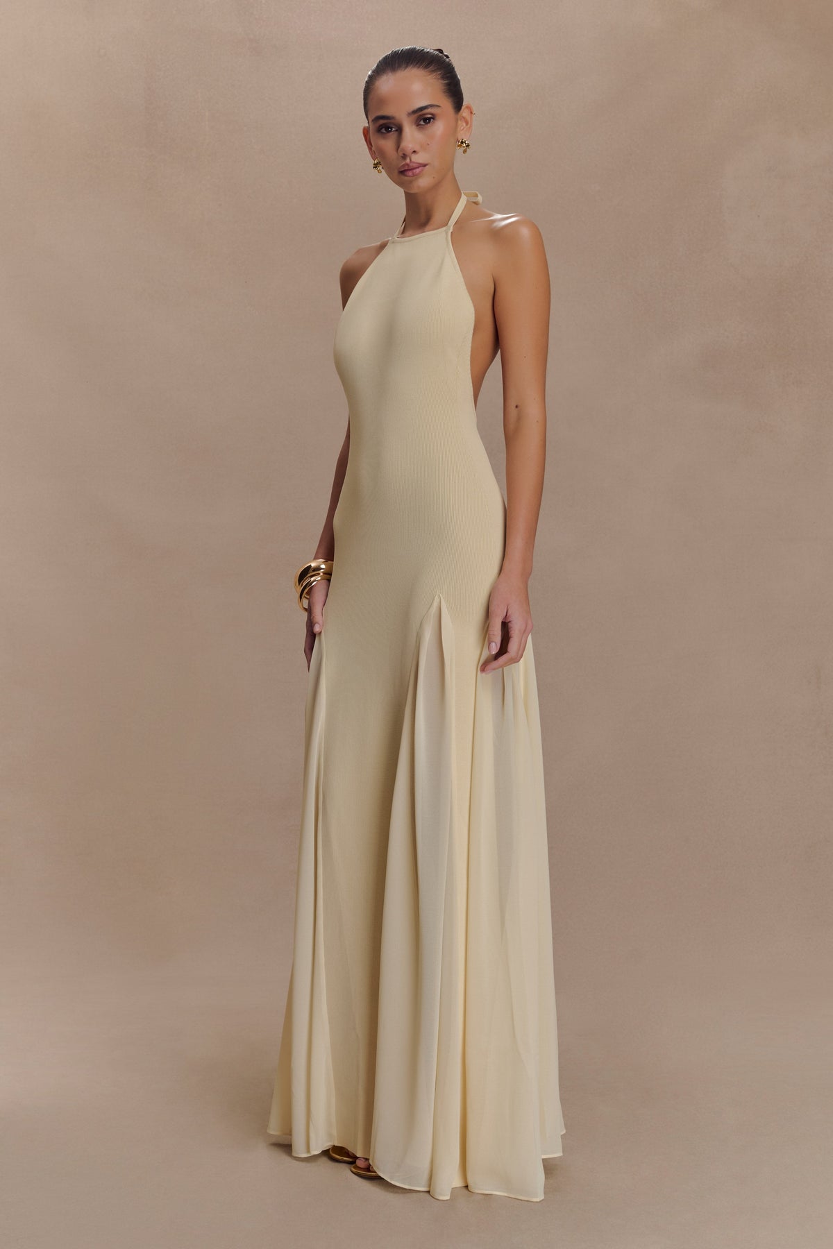 ELSENYA — Oriane Halter Maxi Dress
