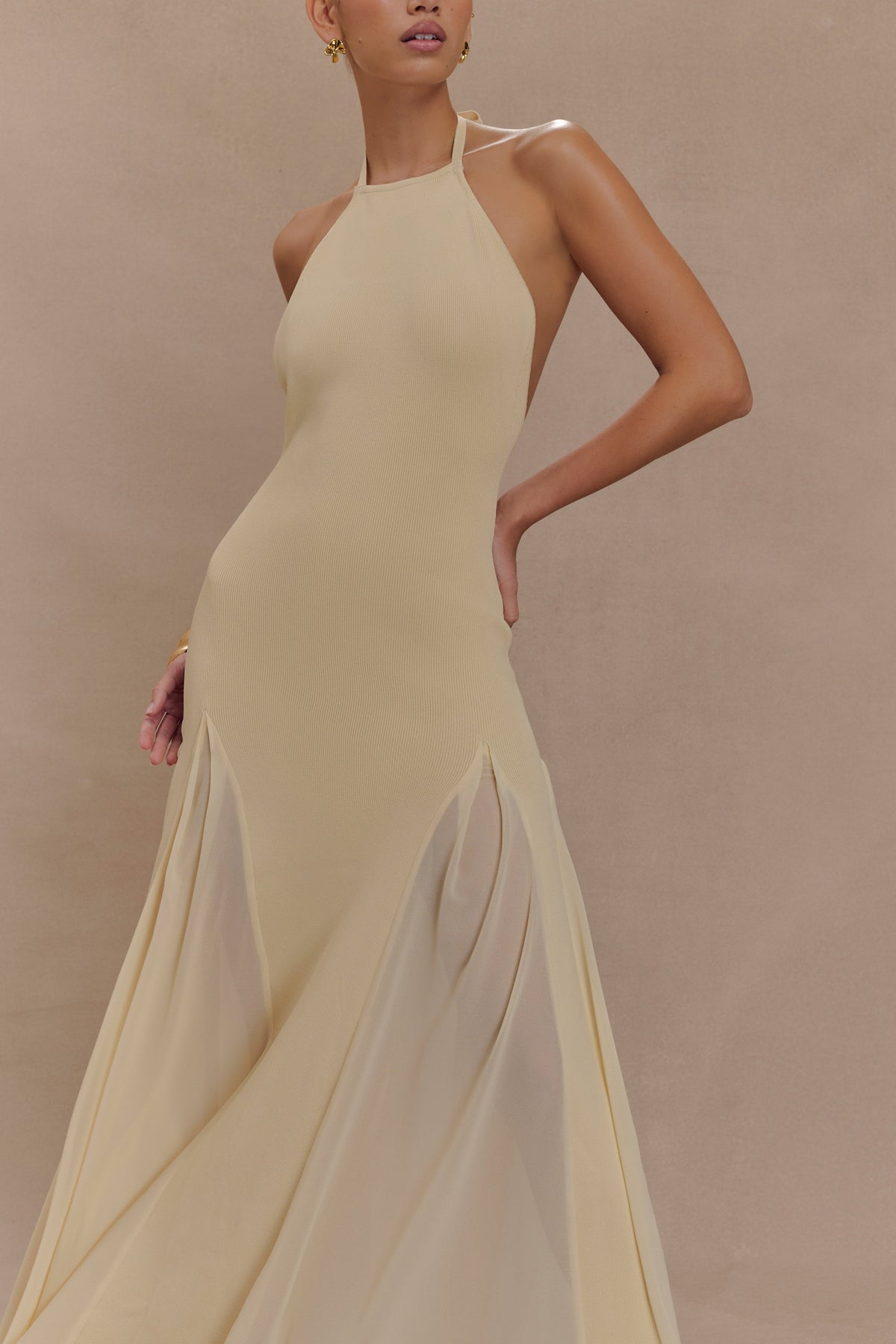 ELSENYA — Oriane Halter Maxi Dress