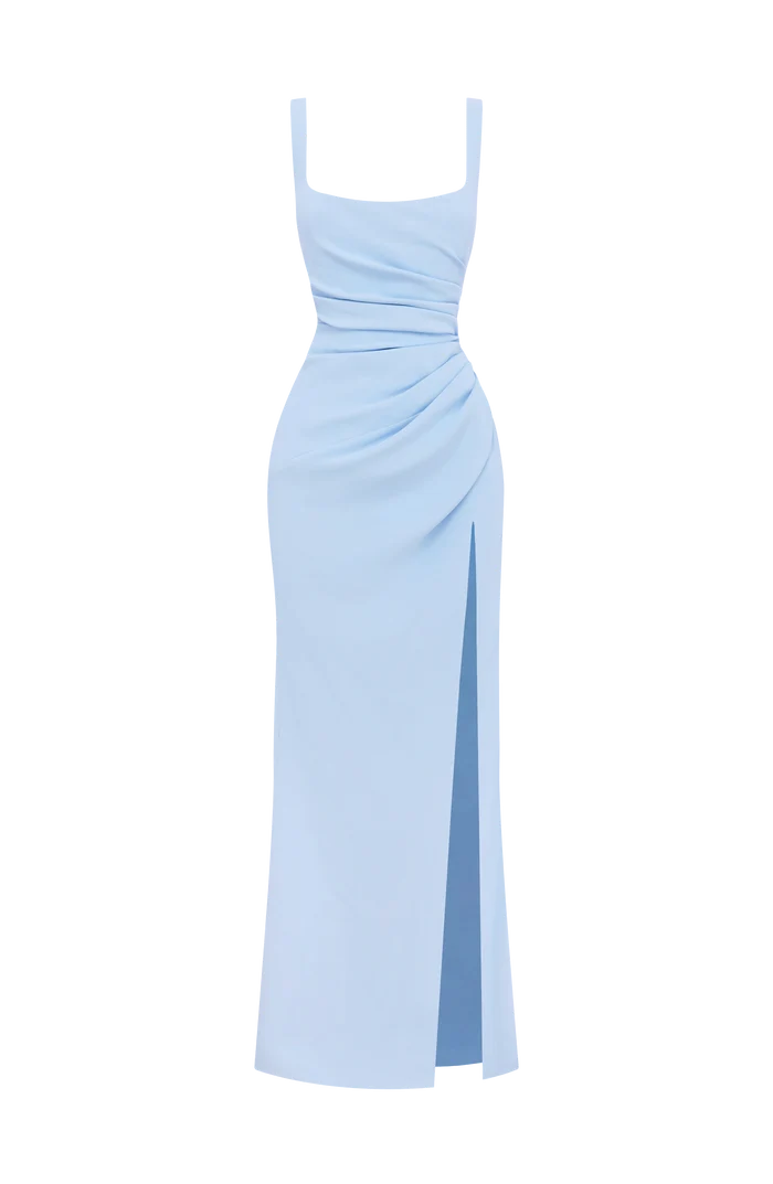 ELSENYA Amara Corset Maxi Dress in Glacier Blue