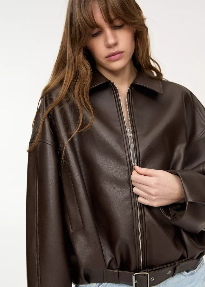ELSENYA — Romy Belted Leather Jacket