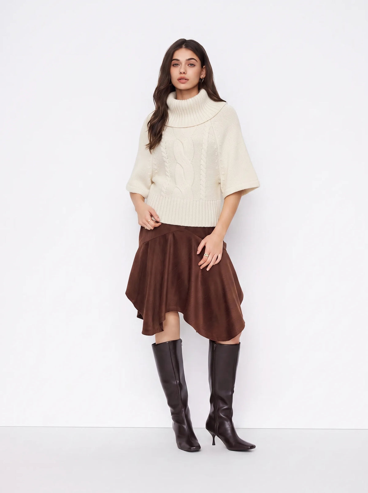 Capucine sweater in white, full-length look