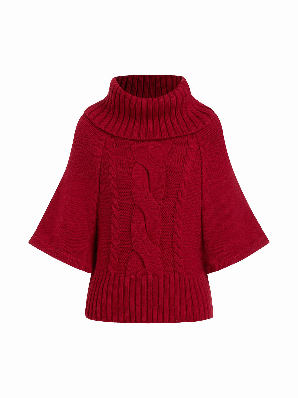 Capucine sweater in red, flat front view