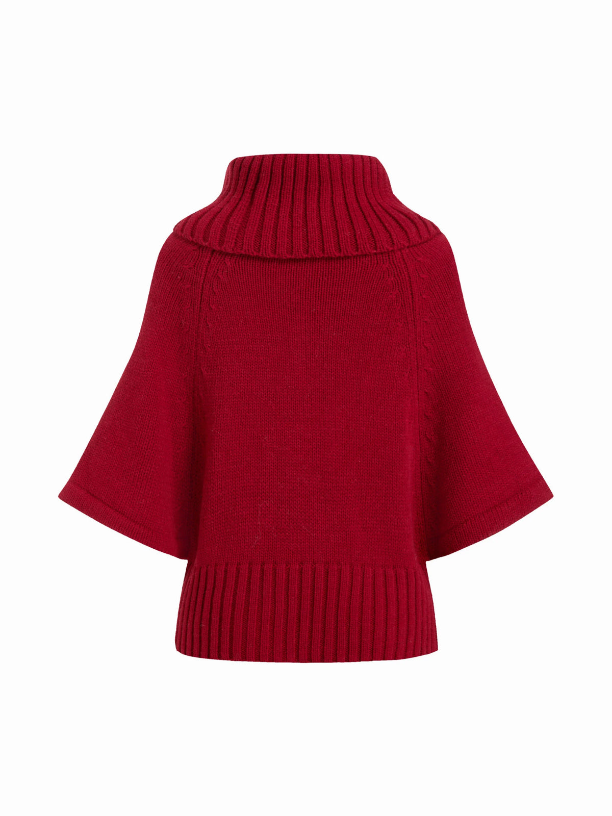 Capucine sweater in red, flat back view