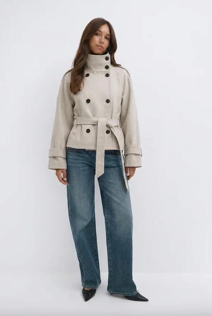ELSENYA Adele Signature Trench in Beige - front