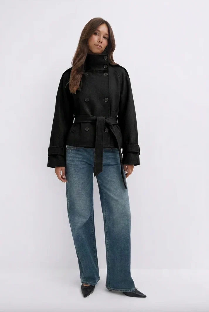 ELSENYA Adele Signature Trench in Black - front