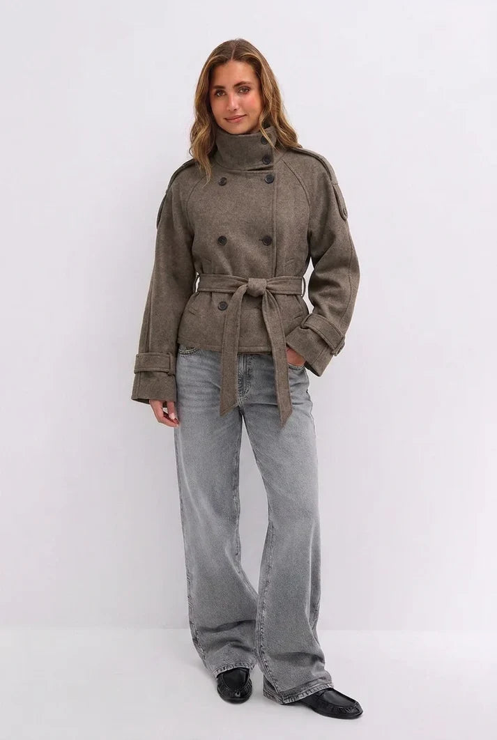 ELSENYA Adele Signature Trench in Khaki Grey - front